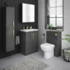 Brooklyn 600mm Gloss Grey Bathroom Mirror Cabinet - 2 Door