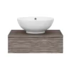 Brooklyn Floating Basin Shelf With Drawer - Grey Avola - 600mm Incl. Round Basin
