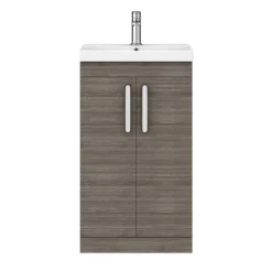 Brooklyn 500 Grey Avola Floor Standing Vanity Unit With Thin-Edge Basin -Bathroom Furniture bfs5gryte n d2