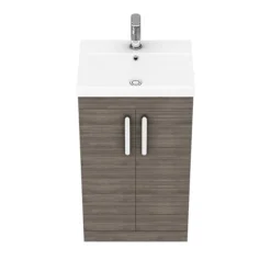 Brooklyn 500 Grey Avola Floor Standing Vanity Unit With Thin-Edge Basin -Bathroom Furniture bfs5gryte n d3