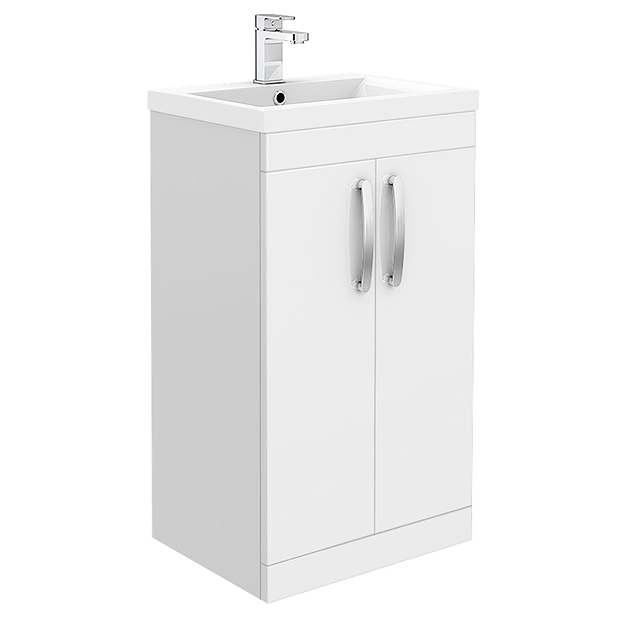 Brooklyn 500mm White Gloss Vanity Unit - Floor Standing 2 Door Unit 4 Brooklyn 500mm White Gloss Vanity Unit - Floor Standing 2 Door Unit - Image 2