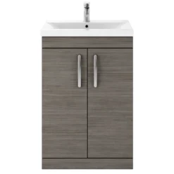 Brooklyn 600mm Grey Avola Vanity Unit - Floor Standing 2 Door Unit 13 Brooklyn 600mm Grey Avola Vanity Unit - Floor Standing 2 Door Unit -Bathroom Furniture bfs6gry d4