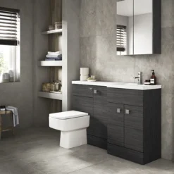 Hudson Reed Fusion 1500mm Black Combination Unit (600 Vanity, 400 Base Unit + 500 WC Unit) -Bathroom Furniture bi6156 d2