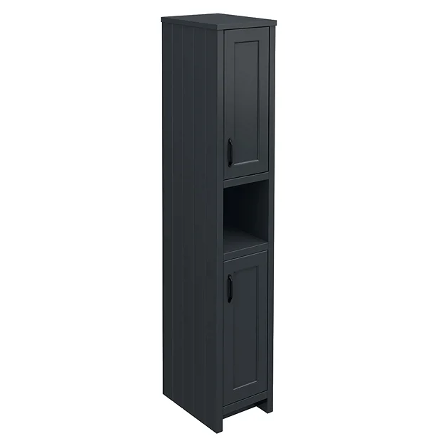 Chatsworth Traditional Graphite Tall Cabinet With Matt Black Handles 4 Chatsworth Traditional Graphite Tall Cabinet With Matt Black Handles - Image 2