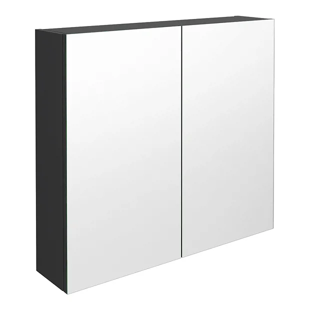 Brooklyn 800mm Gloss Grey Bathroom Mirror Cabinet - 2 Door 4 Brooklyn 800mm Gloss Grey Bathroom Mirror Cabinet - 2 Door - Image 2