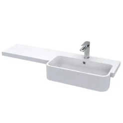 Brooklyn 1100 Gloss White Semi-Recessed Combination Unit (Round Basin, Vanity + WC Unit) 8 Brooklyn 1100 Gloss White Semi-Recessed Combination Unit (Round Basin, Vanity + WC Unit) -Bathroom Furniture br14wd1