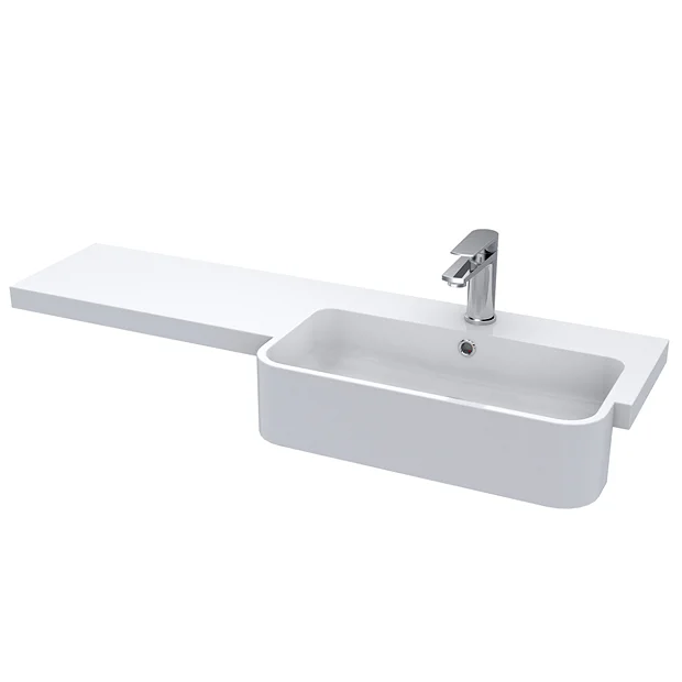 Brooklyn 1100 Gloss White Semi-Recessed Combination Unit (Round Basin, Vanity + WC Unit) 5 Brooklyn 1100 Gloss White Semi-Recessed Combination Unit (Round Basin, Vanity + WC Unit) - Image 3