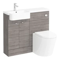 Brooklyn 1000 Grey Avola Semi-Recessed Combination Unit (Round Basin, Vanity + WC Unit) 13 Brooklyn 1000 Grey Avola Semi-Recessed Combination Unit (Round Basin, Vanity + WC Unit) -Bathroom Furniture br15lr detail01