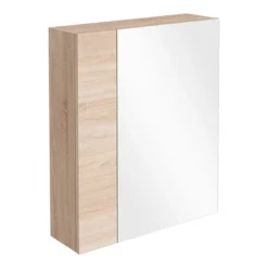 Brooklyn 600mm Natural Oak Bathroom Mirror & Fascia Cabinet