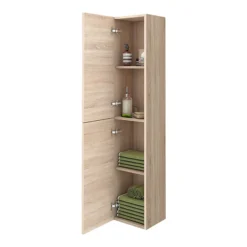 Brooklyn Natural Oak Wall Hung 2 Door Tall Storage Cabinet 7 Brooklyn Natural Oak Wall Hung 2 Door Tall Storage Cabinet -Bathroom Furniture brooklynnaturaloakwallhung2doortallstoragecabinetd1