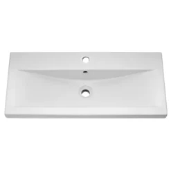 Brooklyn 800mm White Gloss Wall Hung Vanity Unit - Single Drawer -Bathroom Furniture brooklynwallhungsingledrawervanityunitwhitegloss800mmd1