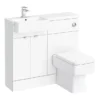 Brooklyn 1000 Gloss White Semi-Recessed Combination Unit (Square Basin, Vanity + WC Unit) -Bathroom Furniture bs149r d5