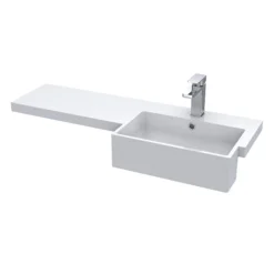 Brooklyn 1000 Gloss White Semi-Recessed Combination Unit (Square Basin, Vanity + WC Unit) 9 Brooklyn 1000 Gloss White Semi-Recessed Combination Unit (Square Basin, Vanity + WC Unit) -Bathroom Furniture bs14d1