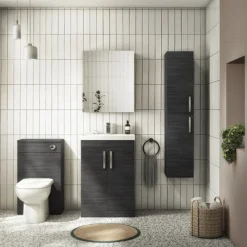 Brooklyn WC Unit With Cistern - Black - 500mm