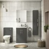 Brooklyn WC Unit With Cistern - Gloss Grey - 500mm