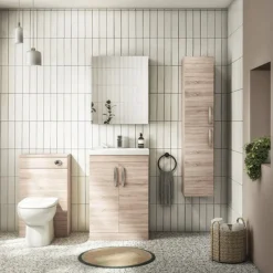 Brooklyn Natural Oak WC Unit + Cistern (500mm Wide)