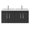 Brooklyn 1205mm Gloss Grey Wall Hung 4 Door Double Basin Vanity Unit 1 Brooklyn 1205mm Gloss Grey Wall Hung 4 Door Double Basin Vanity Unit -Bathroom Furniture bwh12gg2d d3