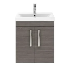 Brooklyn 500mm Grey Avola 2 Door Wall Hung Vanity Unit 11 Brooklyn 500mm Grey Avola 2 Door Wall Hung Vanity Unit -Bathroom Furniture bwh5ga nd1