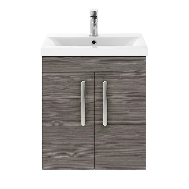 Brooklyn 500mm Grey Avola 2 Door Wall Hung Vanity Unit 7 Brooklyn 500mm Grey Avola 2 Door Wall Hung Vanity Unit - Image 5