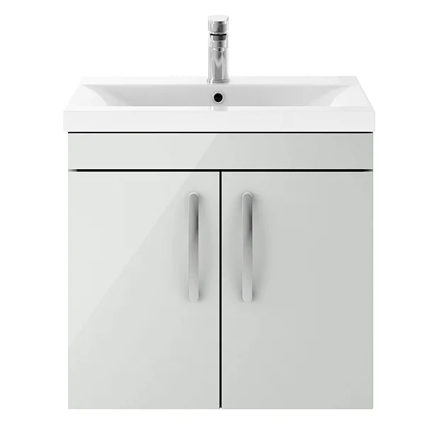 Brooklyn 600mm Grey Mist 2 Door Wall Hung Vanity Unit 7 Brooklyn 600mm Grey Mist 2 Door Wall Hung Vanity Unit - Image 5