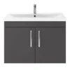 Brooklyn 800mm Gloss Grey 2 Door Wall Hung Vanity Unit