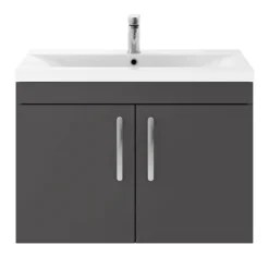 Brooklyn 800mm Gloss Grey 2 Door Wall Hung Vanity Unit