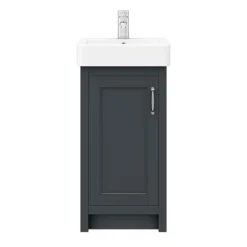 Chatsworth Traditional Graphite Vanity - 425mm Wide -Bathroom Furniture c425blk nw d6