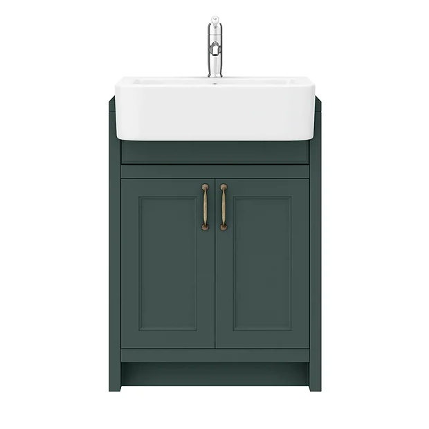 Chatsworth Traditional Green Semi-Recessed Vanity - 600mm Wide 6 Chatsworth Traditional Green Semi-Recessed Vanity - 600mm Wide - Image 4