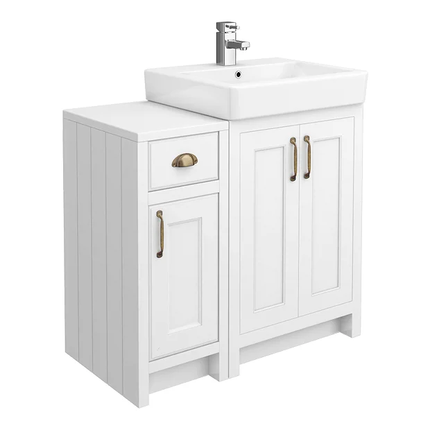 Chatsworth Traditional White 560mm Vanity Sink + 300mm Cupboard Unit 4 Chatsworth Traditional White 560mm Vanity Sink + 300mm Cupboard Unit - Image 2