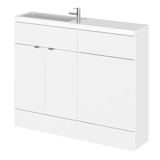 Hudson Reed 1100mm Gloss White Compact Combination Unit (600 Vanity + 500 WC Unit) 4 Hudson Reed 1100mm Gloss White Compact Combination Unit (600 Vanity + 500 WC Unit) - Image 2