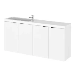 Hudson Reed 1200mm Gloss White Wall Hung Compact Combination Unit (600 Vanity X 2) -Bathroom Furniture cbi135 l