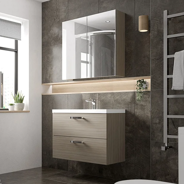 Hudson Reed Fusion 800mm Driftwood Full Depth Wall Hung 2-Drawer Unit & Basin 5 Hudson Reed Fusion 800mm Driftwood Full Depth Wall Hung 2-Drawer Unit & Basin - Image 3