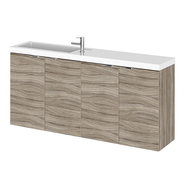Hudson Reed 1200mm Driftwood Wall Hung Compact Combination Unit (600 Vanity X 2) 4 Hudson Reed 1200mm Driftwood Wall Hung Compact Combination Unit (600 Vanity X 2) - Image 2