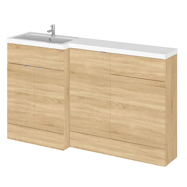 Hudson Reed Fusion 1500mm Natural Oak Combination Unit (600 Vanity, 400 Base Unit + 500 WC Unit) 4 Hudson Reed Fusion 1500mm Natural Oak Combination Unit (600 Vanity, 400 Base Unit + 500 WC Unit) - Image 2