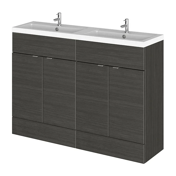 Hudson Reed Fusion 1200mm Black Full Depth Floorstanding Unit & Double Basin 4 Hudson Reed Fusion 1200mm Black Full Depth Floorstanding Unit & Double Basin - Image 2