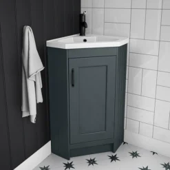 Chatsworth Traditional Graphite Corner Vanity Unit With Matt Black Handle 8 Chatsworth Traditional Graphite Corner Vanity Unit With Matt Black Handle -Bathroom Furniture chatcrnblkmb lrg