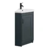 Chatsworth Traditional Graphite Corner Vanity Unit With Matt Black Handle