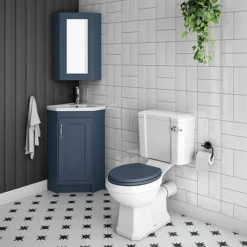 Chatsworth Corner Mirror Cabinet Blue 9 Chatsworth Corner Mirror Cabinet Blue -Bathroom Furniture cnrmcabblu d2