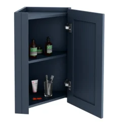 Chatsworth Corner Mirror Cabinet Blue 8 Chatsworth Corner Mirror Cabinet Blue -Bathroom Furniture cnrmcabblu d1