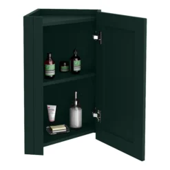 Chatsworth Corner Mirror Cabinet Green 8 Chatsworth Corner Mirror Cabinet Green -Bathroom Furniture cnrmcabgrn d1