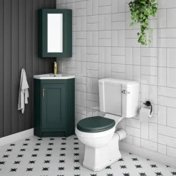 Chatsworth Corner Mirror Cabinet Green 9 Chatsworth Corner Mirror Cabinet Green -Bathroom Furniture cnrmcabgrn d2