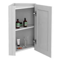 Chatsworth Corner Mirror Cabinet Grey 8 Chatsworth Corner Mirror Cabinet Grey -Bathroom Furniture cnrmcabgry d1