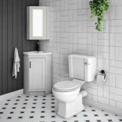 Chatsworth Corner Mirror Cabinet Grey 9 Chatsworth Corner Mirror Cabinet Grey -Bathroom Furniture cnrmcabgry d2