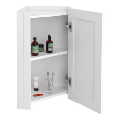 Chatsworth Corner Mirror Cabinet White -Bathroom Furniture cnrmcabwht d1