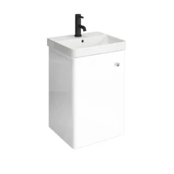 Cruze 400mm Curved Gloss White Wall Hung Vanity Unit 10 Cruze 400mm Curved Gloss White Wall Hung Vanity Unit -Bathroom Furniture crz4whvw d3 580237