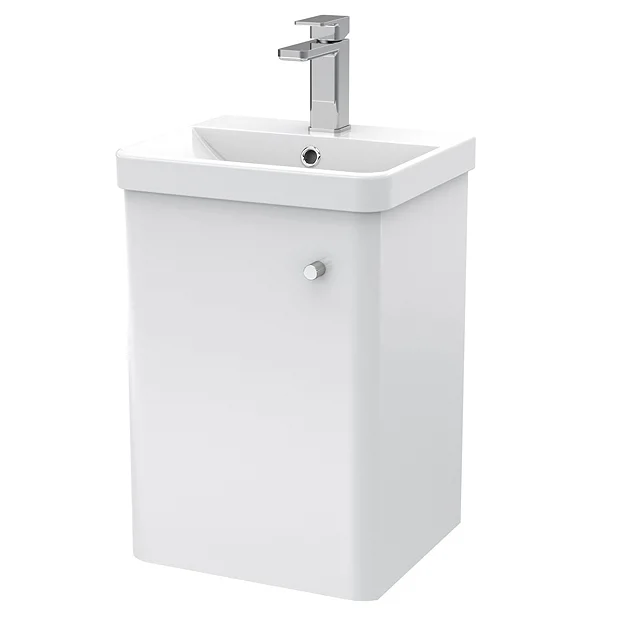Cruze 400mm Curved Gloss White Wall Hung Vanity Unit 4 Cruze 400mm Curved Gloss White Wall Hung Vanity Unit - Image 2