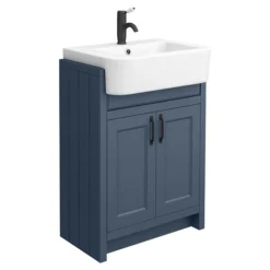 Chatsworth Traditional Blue Semi-Recessed Vanity Unit W. Matt Black Handles + Toilet Package 9 Chatsworth Traditional Blue Semi-Recessed Vanity Unit W. Matt Black Handles + Toilet Package -Bathroom Furniture csr6wcblumb d1