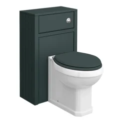 Chatsworth Traditional Green Semi-Recessed Vanity Unit W. Matt Black Handles + Toilet Package -Bathroom Furniture csr6wcgrnmb d2
