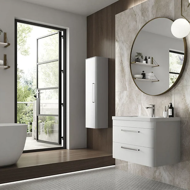 Hudson Reed Solar 350mm Wall Hung Tall Unit - Pure White 3 Hudson Reed Solar 350mm Wall Hung Tall Unit - Pure White