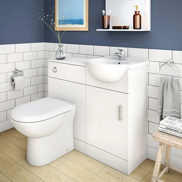 Cove 950mm Cloakroom Vanity Unit Suite + Basin Mixer (Gloss White - Depth 300mm) 4 Cove 950mm Cloakroom Vanity Unit Suite + Basin Mixer (Gloss White - Depth 300mm) - Image 2